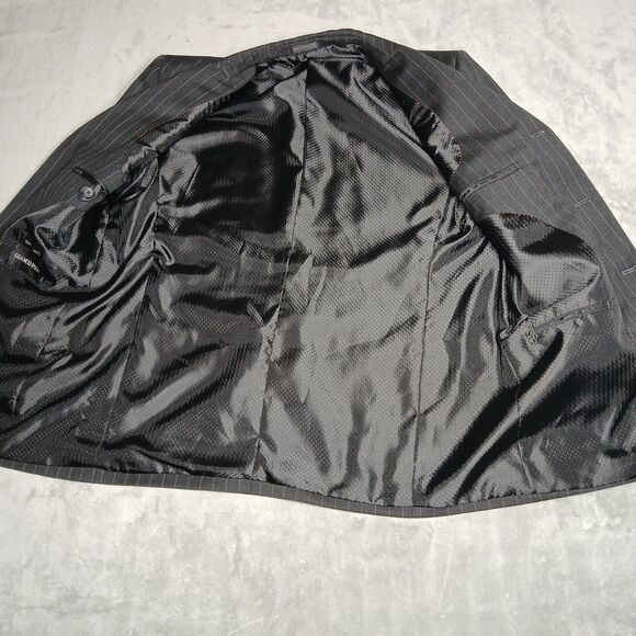 Gianco Polo Blazer Men 42R Black 3 Button Suit Preppy Super 140s Wool Sport Coat - Picture 5 of 14